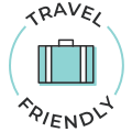 travel friendly suitcase text