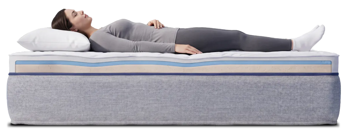 a woman sleeping on her back