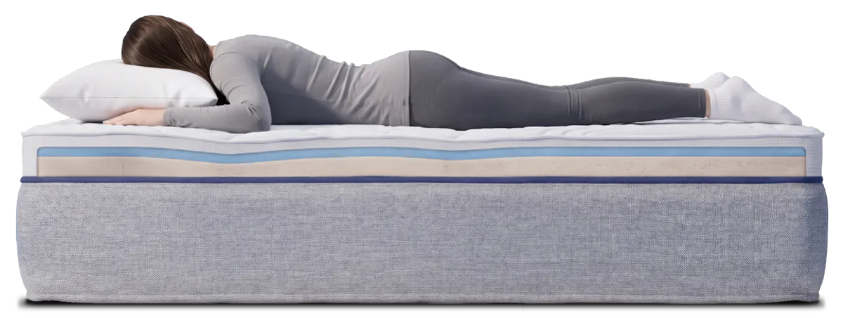 a woman sleeping on her stomach