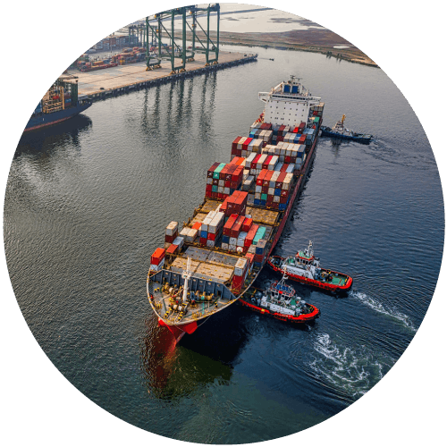 Photo of a ship full of shipping containers