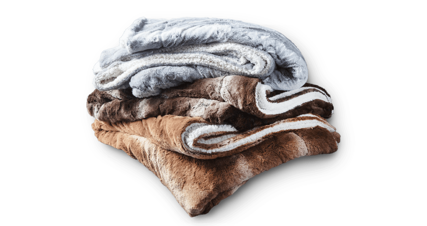 Premium Bedding Reversible Faux Fur Sherpa Blanket ViscoSoft