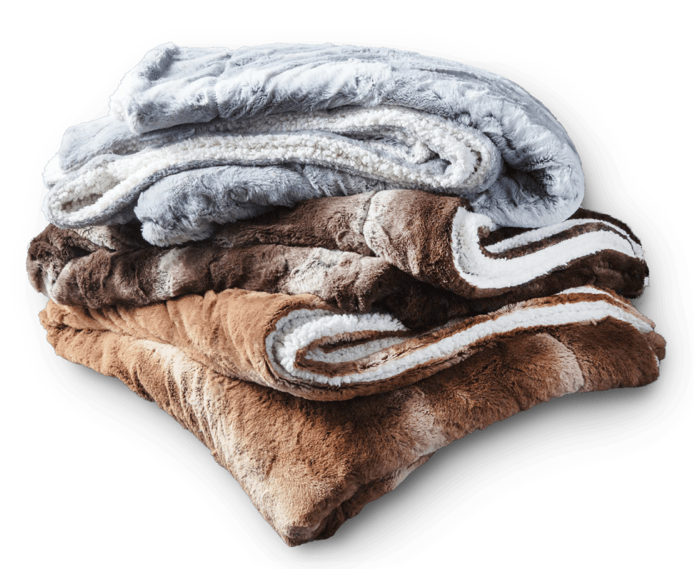 Premium Bedding Reversible Faux Fur Sherpa Blanket ViscoSoft