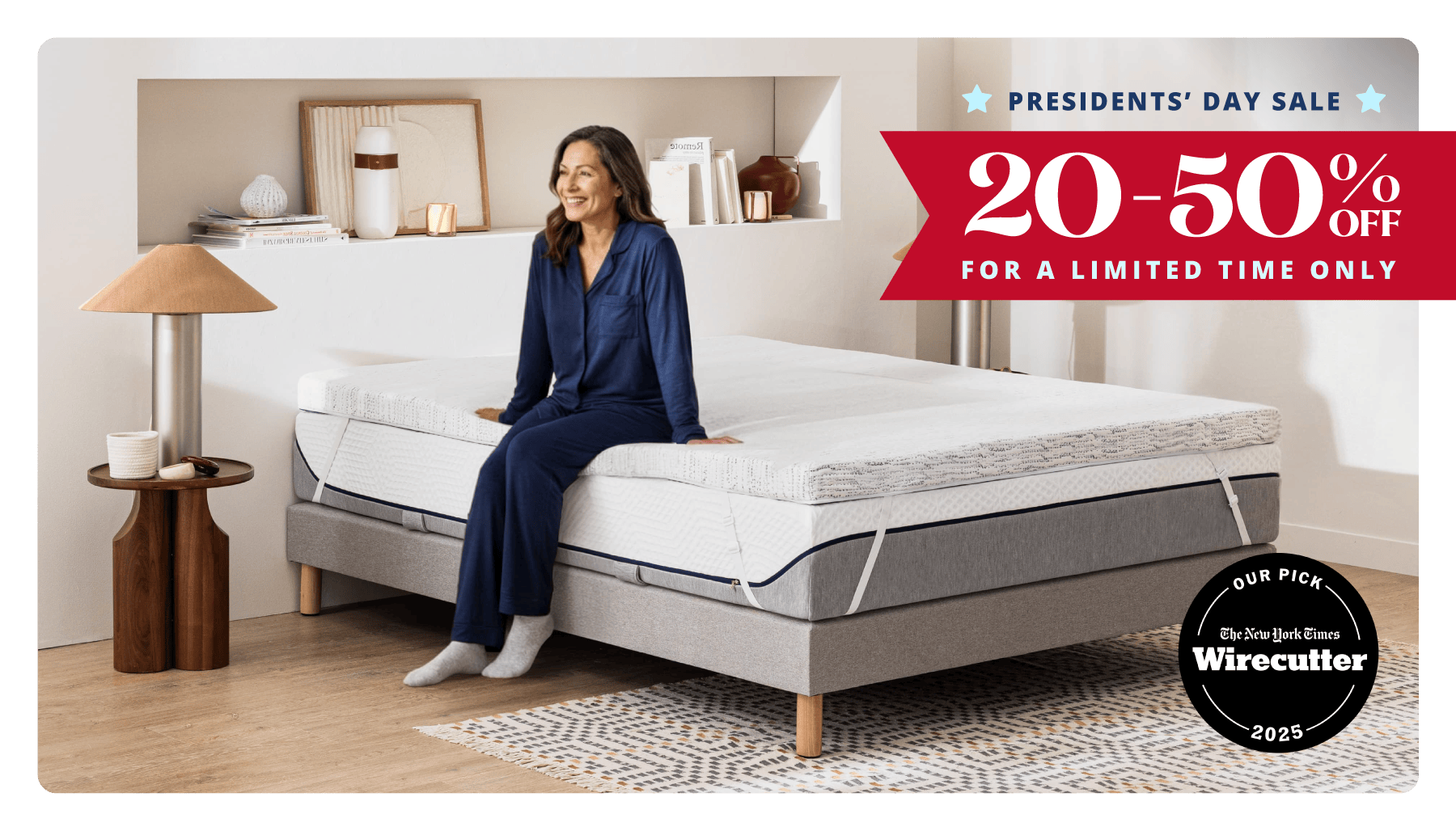 President's Day Sale: 20-50% Off For a Limited Time Only; NYT Wirecutter's pick for best memory foam mattress topper