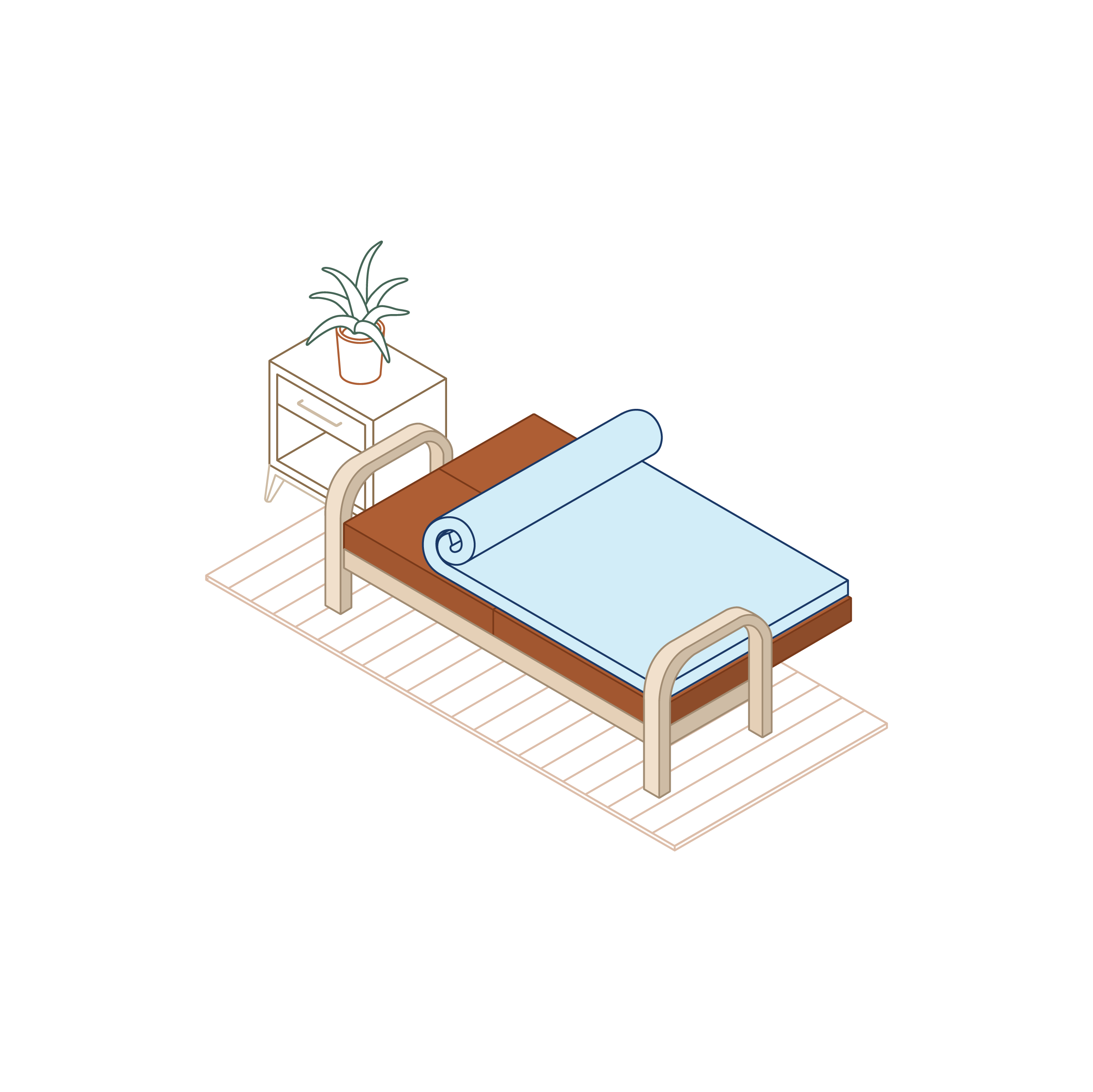 illustration of a reflex mattress topper on a futon